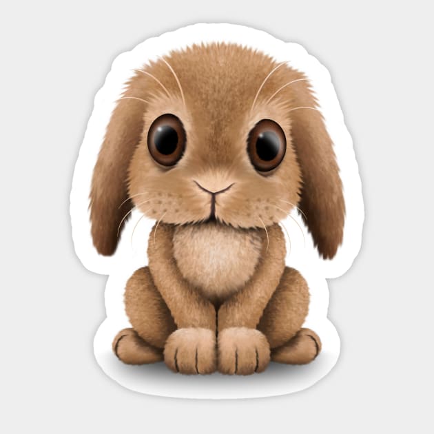 Cute Brown Baby Bunny Rabbit Sticker by jeffbartels